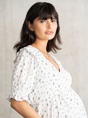 Seraphine Shirred Plain White Blouse - Image 4 of 4