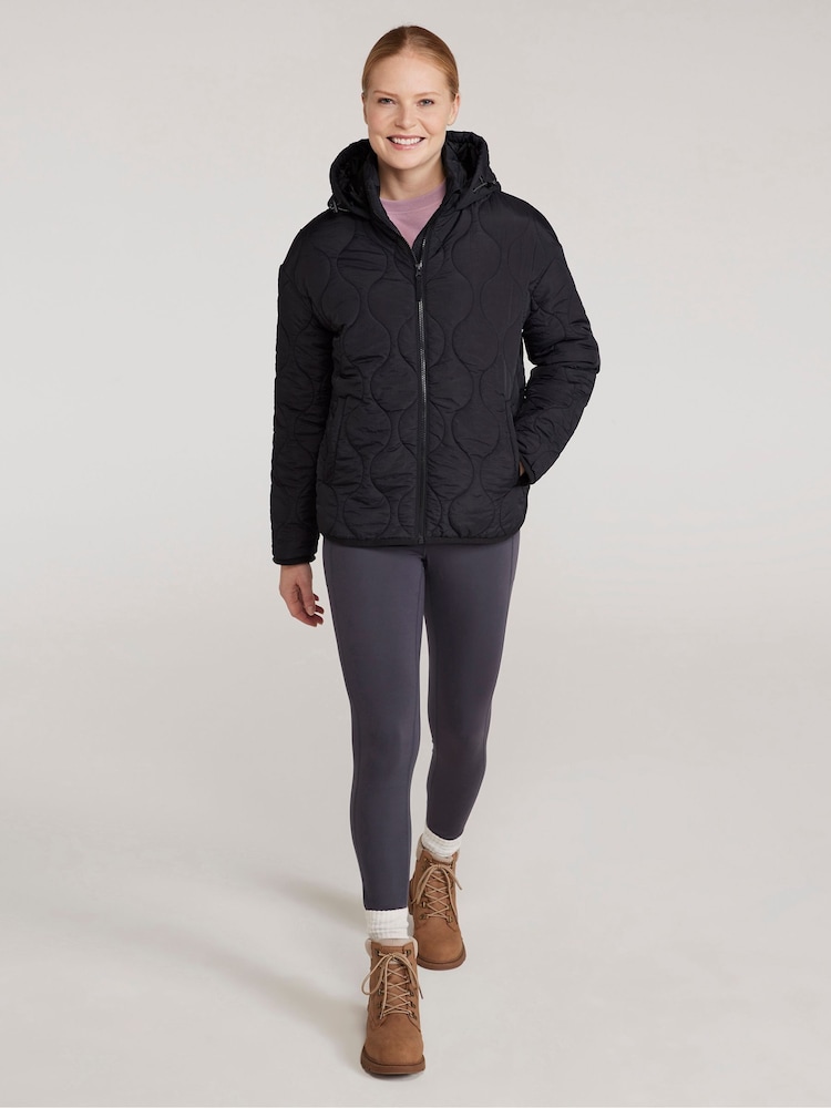 Mountain Warehouse Black Womens Flora Onion Water Resistant Quilted Jacket - Image 2 of 9 Mountain Warehouse Black Womens Flora Onion Water Resistant Quilted Jacket - Image 2 of 9