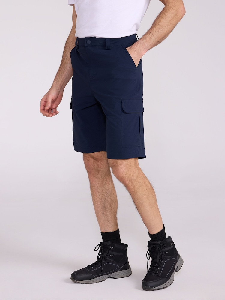 Mountain Warehouse Blue Mens Delta Cargo Quick Drying Stretch Shorts - Image 1 of 12 Mountain Warehouse Blue Mens Delta Cargo Quick Drying Stretch Shorts - Image 1 of 12