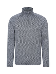 Mountain Warehouse Black Power Mens Half Zip Quick Drying Midlayer Fleece - Image 1 of 5