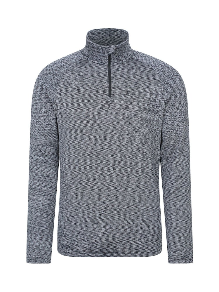 Mountain Warehouse Black Power Mens Half Zip Quick Drying Midlayer Fleece - Image 1 of 5