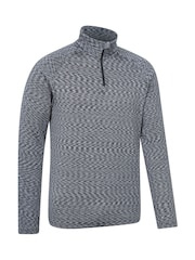 Mountain Warehouse Black Power Mens Half Zip Quick Drying Midlayer Fleece - Image 2 of 5