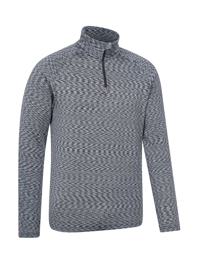 Mountain Warehouse Black Power Mens Half Zip Quick Drying Midlayer Fleece - Image 2 of 5