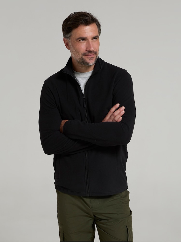 Mountain Warehouse Black Mens Camber Full Zip Quick Drying Fleece Jacket - Image 2 of 4 Mountain Warehouse Black Mens Camber Full Zip Quick Drying Fleece Jacket - Image 2 of 4