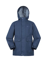 Blau - Mountain Warehouse Kids Coast Jersey Lined Waterproof Jacket - Bild 1 von 5