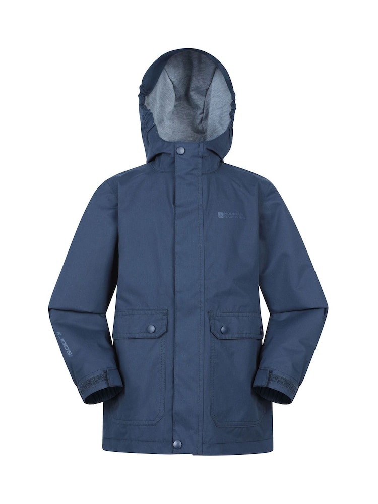 Blau - Mountain Warehouse Kids Coast Jersey Lined Waterproof Jacket - Bild 1 von 5