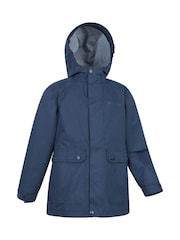 Blau - Mountain Warehouse Kids Coast Jersey Lined Waterproof Jacket - Bild 2 von 5