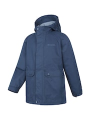 Blau - Mountain Warehouse Kids Coast Jersey Lined Waterproof Jacket - Bild 4 von 5