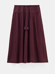 Hush Red Gathered Detail Midi Skirt - Image 5 of 5