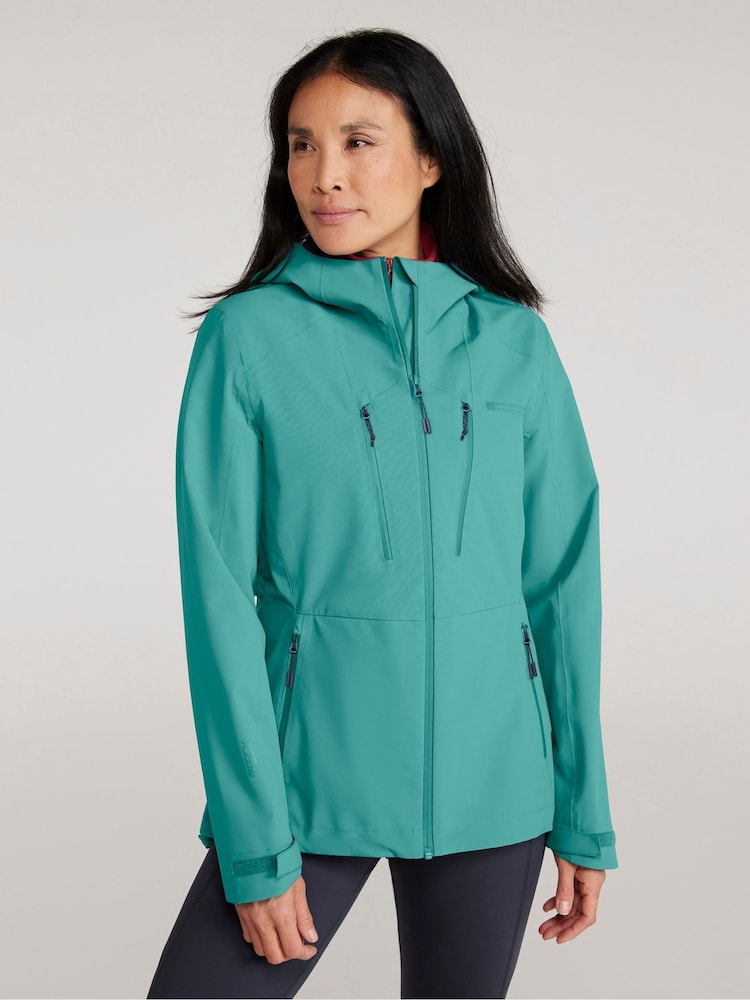 Mountain Warehouse Blue Womens Rainstorm 2.5 Layer Waterproof Jacket - Image 1 of 9 Mountain Warehouse Blue Womens Rainstorm 2.5 Layer Waterproof Jacket - Image 1 of 9