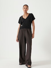 Hush Black Grown On Sleeve V-Neck T-Shirt - Image 2 of 5