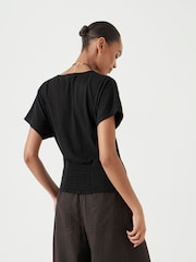 Hush Black Grown On Sleeve V-Neck T-Shirt - Image 4 of 5