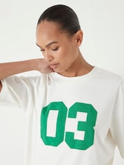 Hush White Collegiate Graphic Print T-Shirt - Image 4 of 5