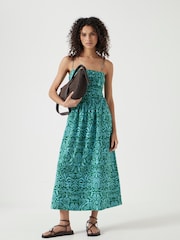 Зеленый - Hush Air Flow Thin Strap Gathered Midi Dress - Изображение 2 из 6