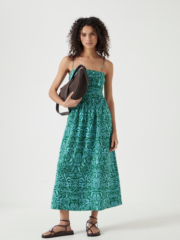 Grün - Hush Air Flow Thin Strap Gathered Midi Dress - Bild 2 von 6 Grün - Hush Air Flow Thin Strap Gathered Midi Dress - Bild 2 von 6