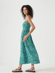Зеленый - Hush Air Flow Thin Strap Gathered Midi Dress - Изображение 5 из 6