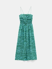 Зеленый - Hush Air Flow Thin Strap Gathered Midi Dress - Изображение 6 из 6
