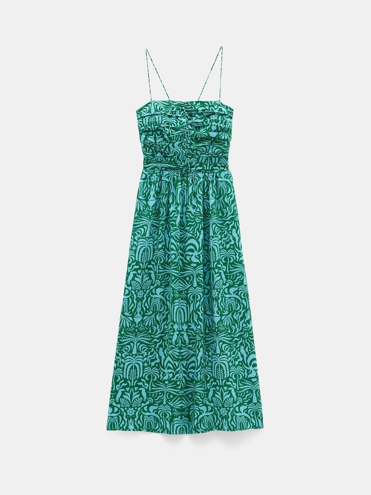 Зеленый - Hush Air Flow Thin Strap Gathered Midi Dress - Изображение 6 из 6
