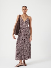 Hush Brown Air Flow Seam Detail Maxi Slip Dress - Image 1 of 6