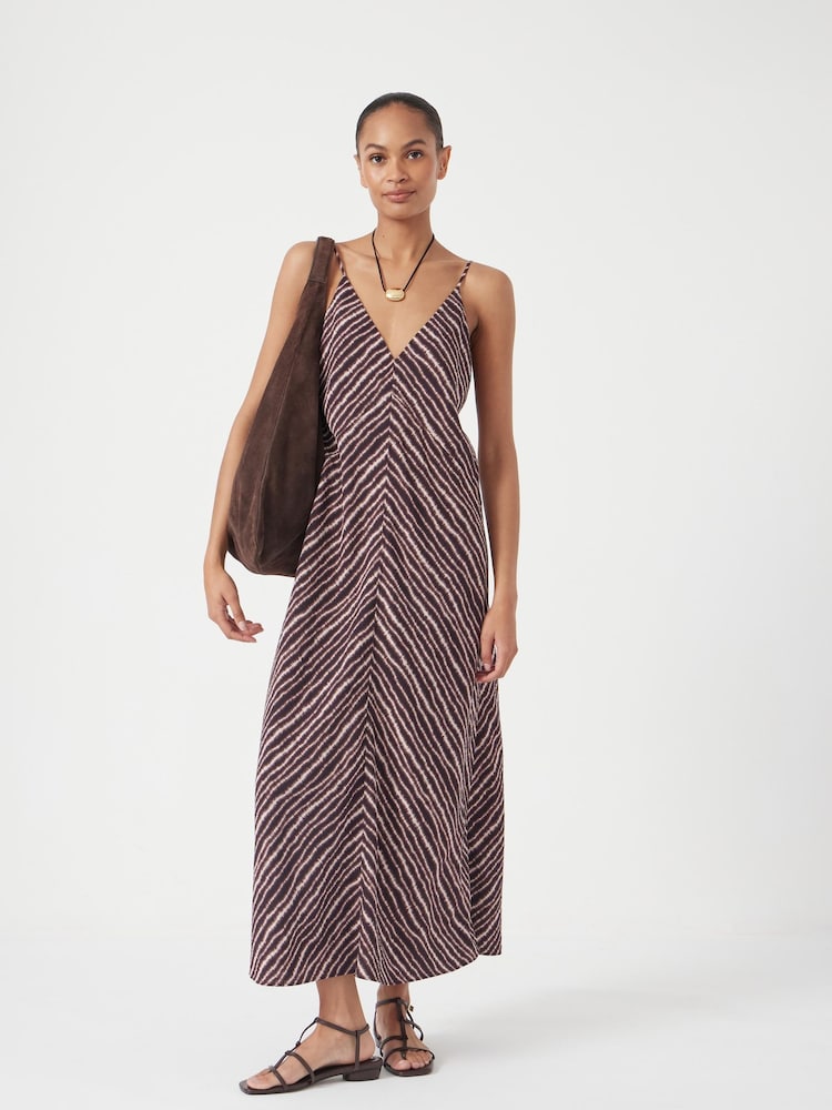 Hush Brown Air Flow Seam Detail Maxi Slip Dress - Image 1 of 6