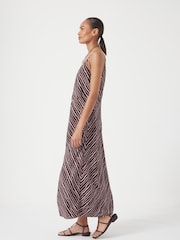 Hush Brown Air Flow Seam Detail Maxi Slip Dress - Image 3 of 6