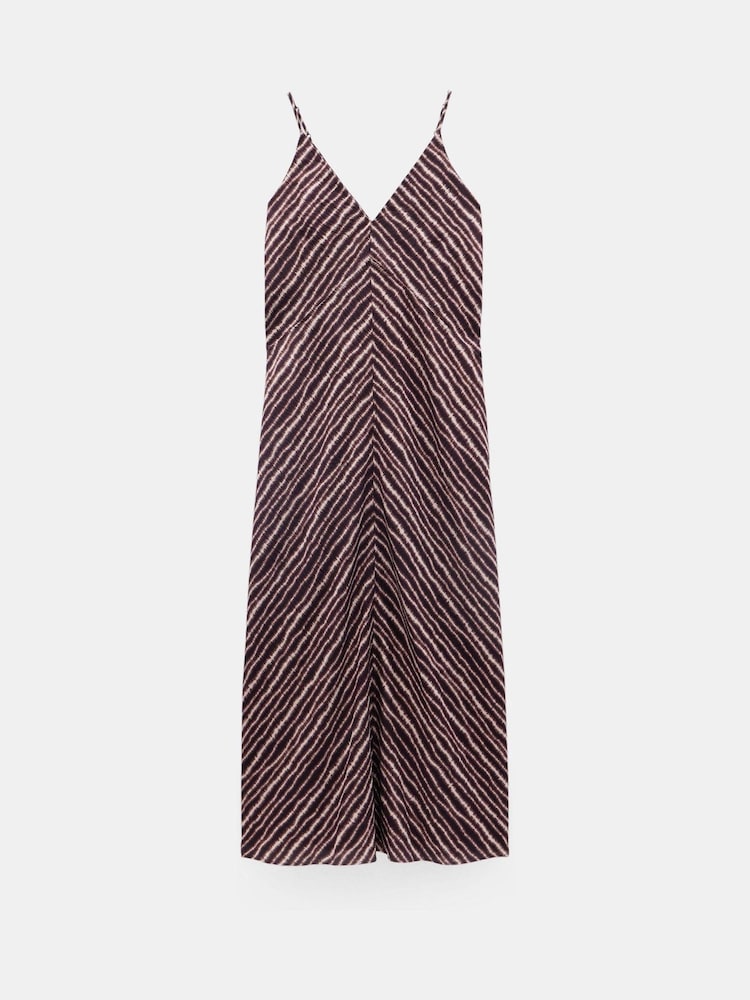 Hush Brown Air Flow Seam Detail Maxi Slip Dress - Image 6 of 6