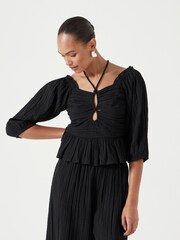 Hush Black Zoe Bandeau Crinkle Top - Image 3 of 6