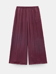 Hush Red Crinkle Wide Leg Cropped Trousers - Image 5 of 5