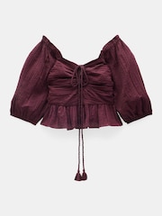 Hush Red Zoe Bandeau Crinkle Top - Image 6 of 6