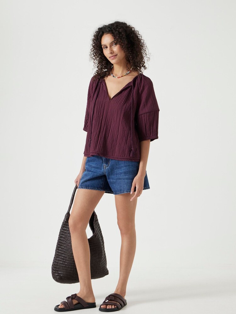 Hush Mae Crinkle Bluse mit Ballonärmeln - Bild 2 von 5