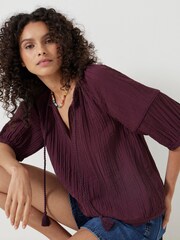 Hush Mae Crinkle Bluse mit Ballonärmeln - Bild 3 von 5