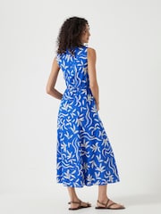 Hush Blue Front Gathered Cotton Dress - Image 2 of 6