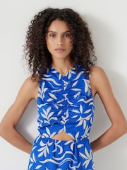 Hush Blue Front Gathered Cotton Dress - Image 5 of 6