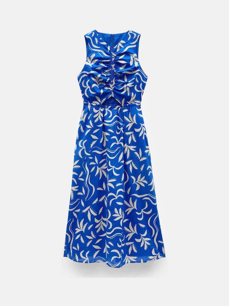 Hush Blue Front Gathered Cotton Dress - Image 6 of 6
