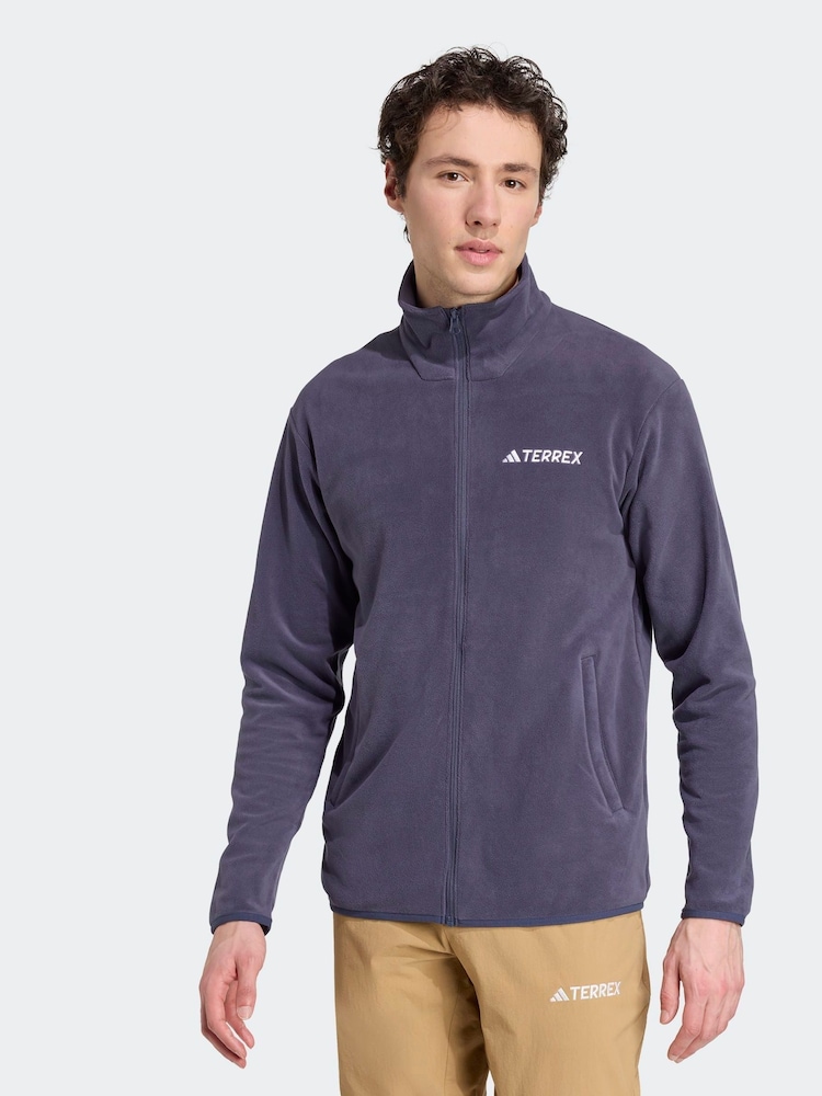 adidas Blue Terrex Multi Essentials Full Zip Fleece Jacket - Image 1 of 5