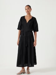 Hush Black Mae Crinkle Balloon Sleeve Blouse - Image 2 of 5