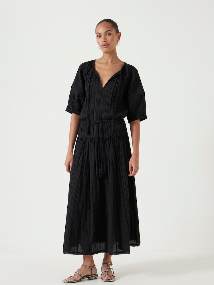 Hush Black Mae Crinkle Balloon Sleeve Blouse - Image 2 of 5