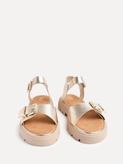 Linzi Gold Comet Flatform Sandals With Buckle Detail - Image 3 of 6