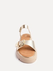 Linzi Gold Comet Flatform Sandals With Buckle Detail - Image 4 of 6