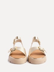 Linzi Gold Comet Flatform Sandals With Buckle Detail - Image 5 of 6