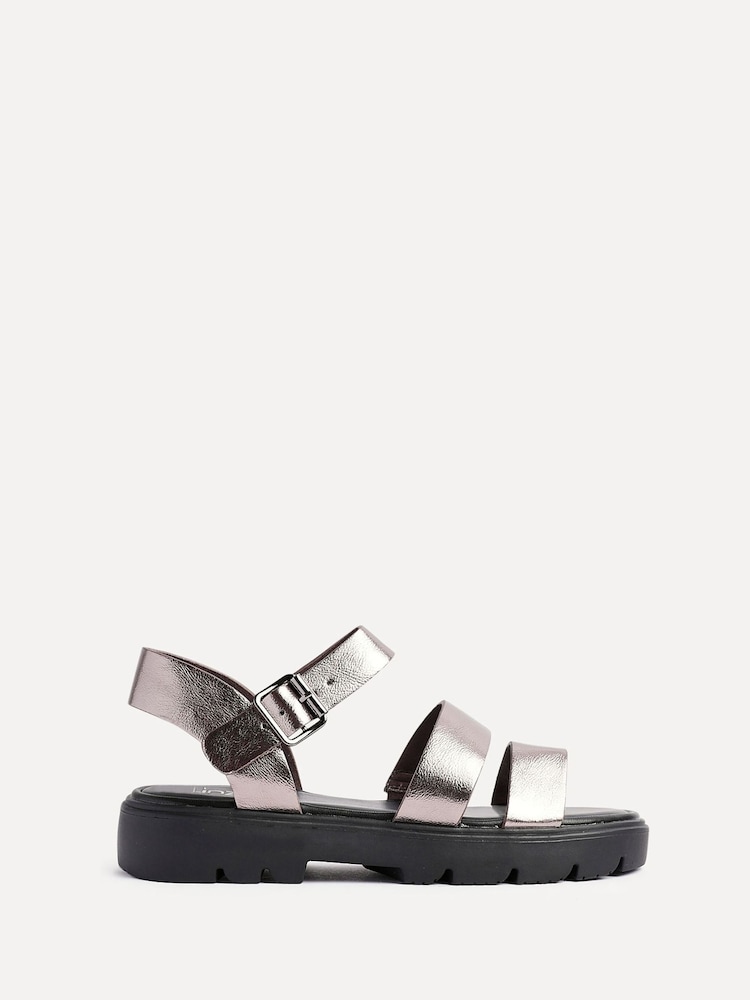 Linzi Silver Ramona Two Strap Flatform Sandals - Image 2 of 6 Linzi Silver Ramona Two Strap Flatform Sandals - Image 2 of 6