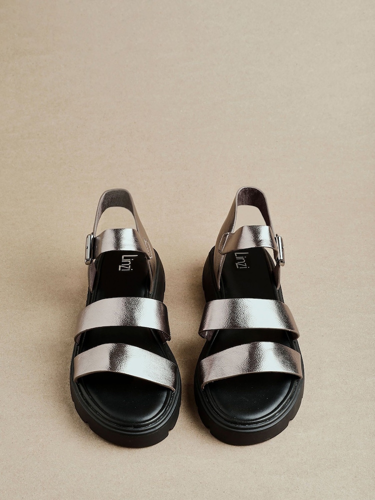 Linzi Silver Ramona Two Strap Flatform Sandals - Image 6 of 6 Linzi Silver Ramona Two Strap Flatform Sandals - Image 6 of 6