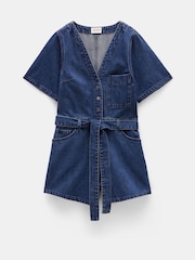 Hush Blue V-Neck Denim Playsuit - Image 5 of 5