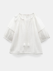 Hush White Mae Crinkle Balloon Sleeve Blouse - Image 5 of 5