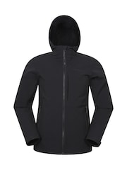 Schwarz - Mountain Warehouse Mens Retreat Water Resistant Packable Softshell Jacket - Bild 1 von 5