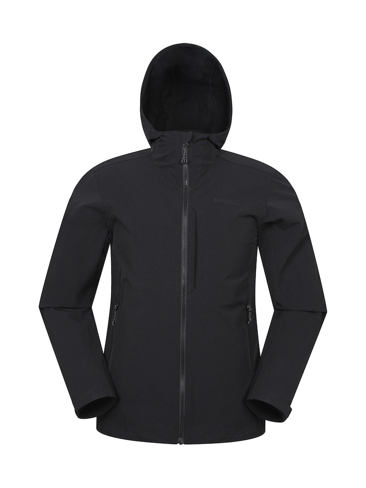 Schwarz - Mountain Warehouse Mens Retreat Water Resistant Packable Softshell Jacket - Bild 1 von 5