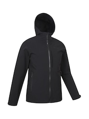 Schwarz - Mountain Warehouse Mens Retreat Water Resistant Packable Softshell Jacket - Bild 2 von 5