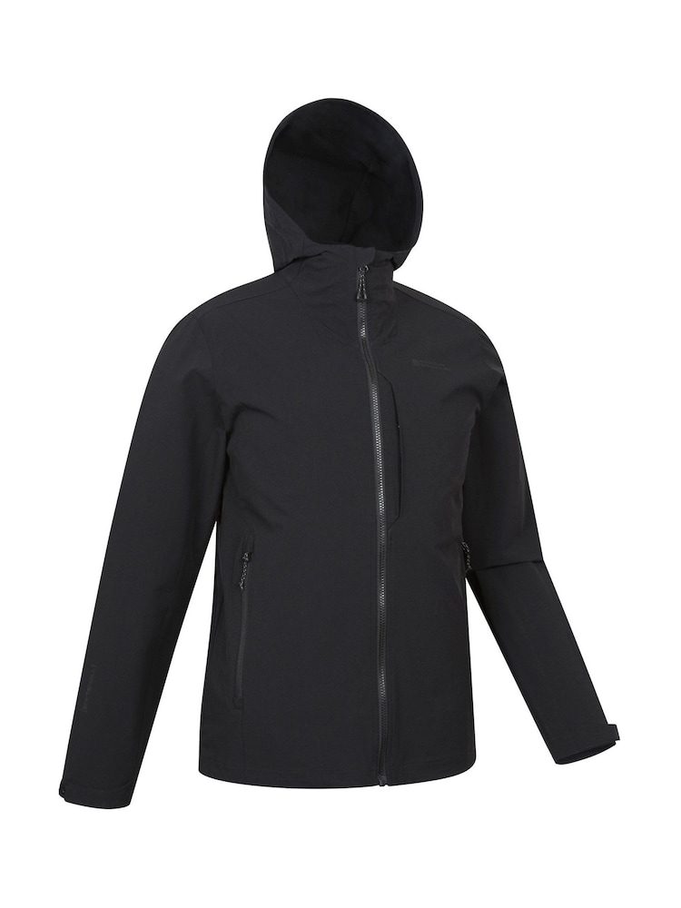Schwarz - Mountain Warehouse Mens Retreat Water Resistant Packable Softshell Jacket - Bild 2 von 5