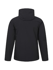 Schwarz - Mountain Warehouse Mens Retreat Water Resistant Packable Softshell Jacket - Bild 3 von 5