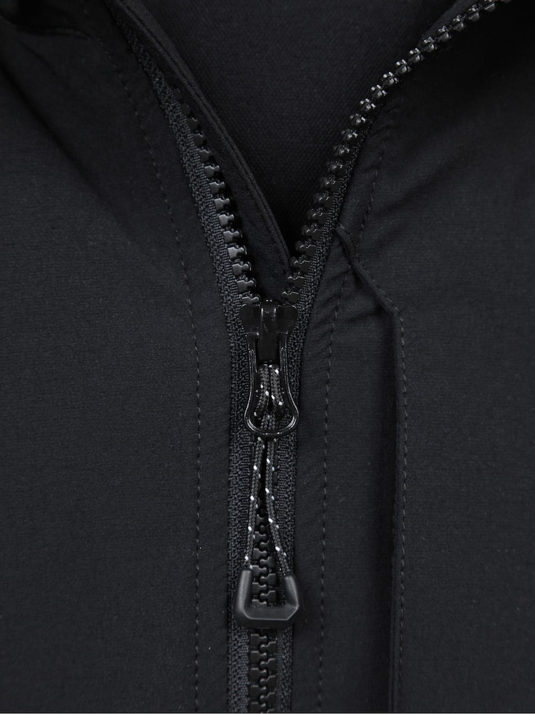 Schwarz - Mountain Warehouse Mens Retreat Water Resistant Packable Softshell Jacket - Bild 5 von 5 Schwarz - Mountain Warehouse Mens Retreat Water Resistant Packable Softshell Jacket - Bild 5 von 5